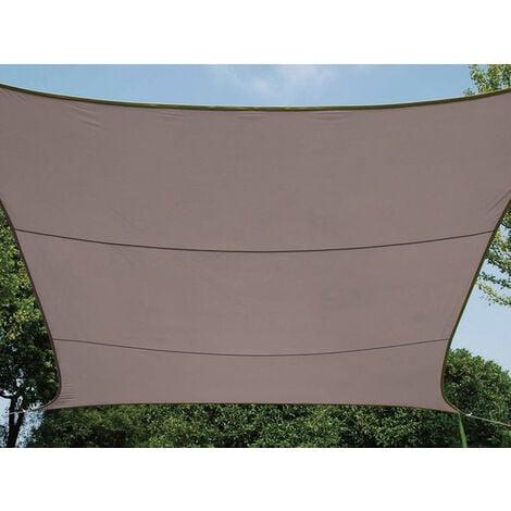 Sonnensegel Rechteckig 2x3m Braun mit Ösenset Sonnenschutz für Balkon