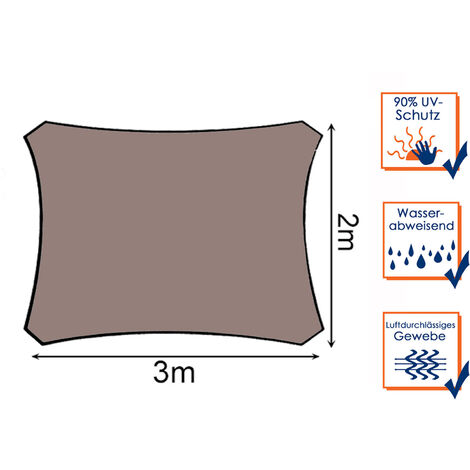 Shade&Beyond Sonnensegel Rechteckig, 2,4x30,5 Cm, Braun – UV-Schutz, HDPE-Gewebe, Ideal Für Terrasse & Garten