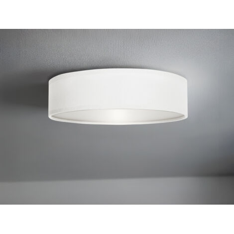 LED Deckenleuchte Stoff Weiß / Abdeckung satiniert, Ø 40cm