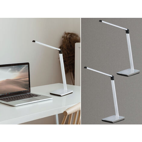 2er SET LED Schreibtischlampen Silber dimmbar & Tageslicht, Höhe 79cm (1/5)