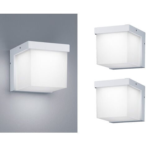 Moderne LED Außenwandlampen in Weiß matt IP54 - 2er Set
