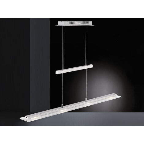 LED Pendelleuchte TENSO Silber 88cm höhenverstellbar & Tageslicht Kaltweiß
