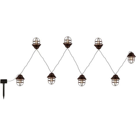 Solarbetriebene LED Outdoor Lichterkette mit 8 Laternen, Länge 4,3 Meter