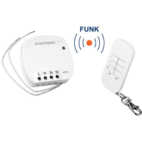 SmartHome Funk Schalter Set = Mini Funk-Einbaudimmer + Funk-Fernbedienung