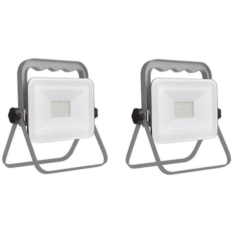 LED Baustrahler 2er SET klappbar 1,8m Kabel (B 11, H 18, T 3 cm) IP65 ...