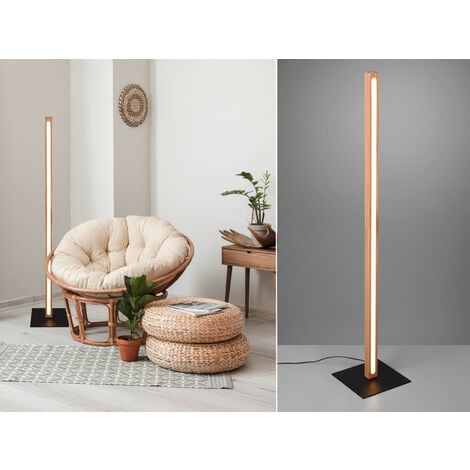 BELLARI Dimmer, Touch Höhe Kleine LED Stehlampe aus Holz mit 115cm