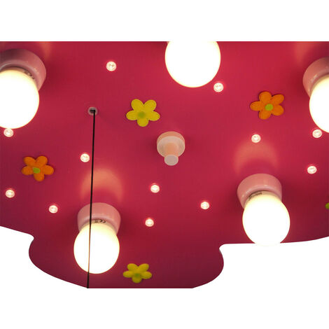 LED Kinder-Deckenleuchte mit Stoffblumen, Amazon Echo kompatibel,  Schlummerlicht