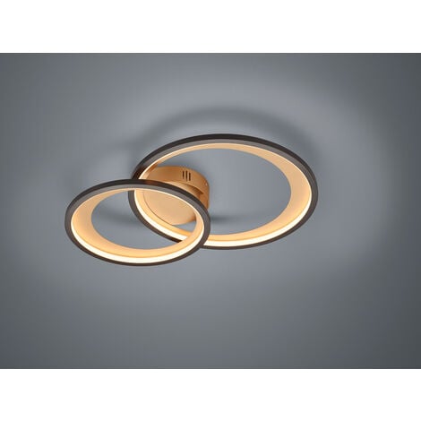 Edle LED Metall Deckenlampe GRANADA in Schwarz & Gold mit Switch Dimmer 59x43cm