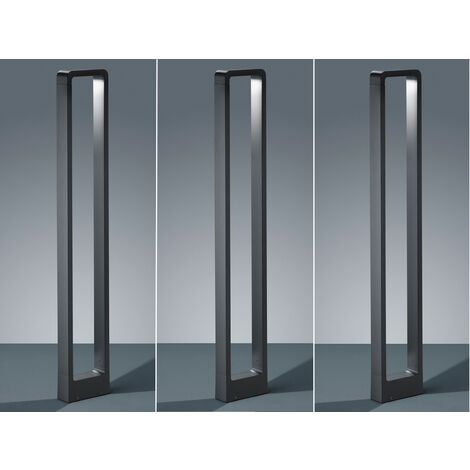 LED Pollerleuchte 3er Set Anthrazit Höhe 100cm IP54 - Außenleuchten Wegeleuchten