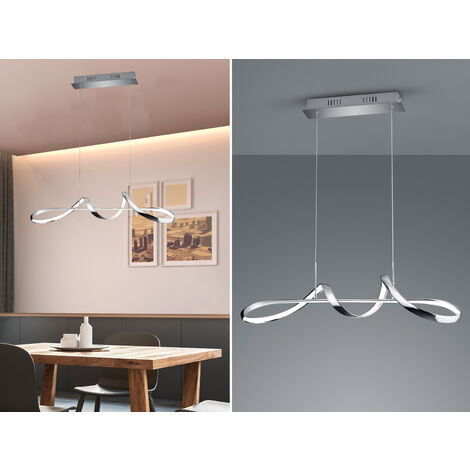 LED Pendelleuchte PERUGIA Metall Silber Chrom mit 3 Stufen Dimmer, Breite 81cm (1/5)