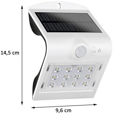 LED Solar Wandleuchte Außenleuchte MINI Fassadenbeleuchtung Weiß 14,5x9,6cm