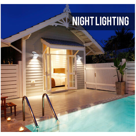 LED Solar Wandleuchte Außenleuchte MINI Fassadenbeleuchtung Weiß 14,5x9,6cm