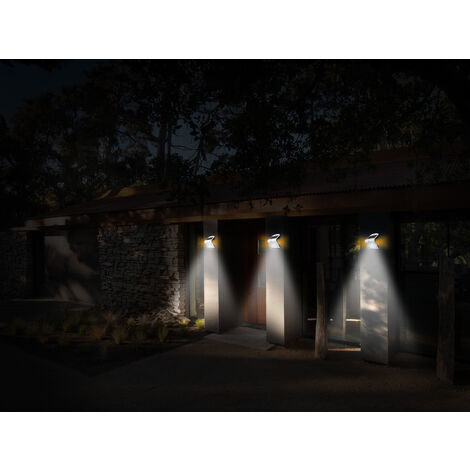 LED Solar Wandleuchte Außenleuchte MINI Fassadenbeleuchtung Weiß 14,5x9,6cm