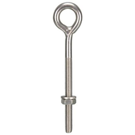 Perel Augbolzen mit Mutter und 2 Unterlegscheiben, Edelstahl, Durchmesser 8 mm, Höhe 130 mm, Breite 30 mm