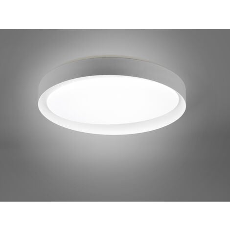 LED Deckenleuchte grau/weiß Kelvin 2700 - ZETA Fernbedienung, 6500 dimmbar Ø48cm