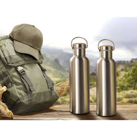 2-er Set Trinkflaschen Edelstahl, Thermosflaschen 750ml mit Schraubverschluss (1/5)