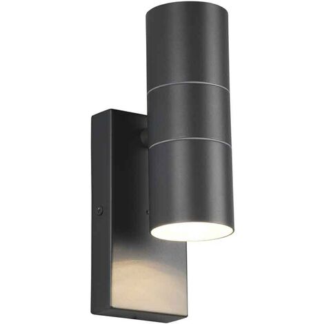 Up Down LED Außenwandleuchte mit Dämmerungssensor, Anthrazit Höhe 21cm