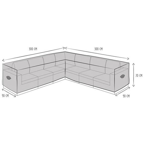 Wetterfeste Schutzhülle Abdeckung für L-förmiges Garten Lounge Set, 300x300x90cm