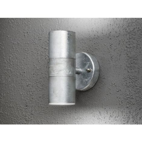 Moderne LED Up-Down Außenwandleuchte Höhe 17cm aus Stahl, Silber