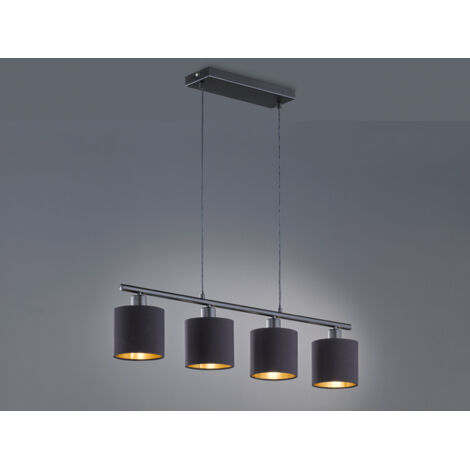hofstein Deckenleuchte moderne Deckenlampe aus Metall/Holz/Stoff in Schwarz/Natur/Beige, ohne Leuchtmittel, verstellbare Leuchte skandinavisches Design, 4xE14, ohne Leuchtmittel hofstein Deckenleuchte moderne Deckenlampe aus Metall/Holz/Stoff in Schwarz/Natur/Beige, ohne Leuchtmittel, verstellbare Leuchte skandinavisches Design, 4xE14, ohne Leuchtmittel