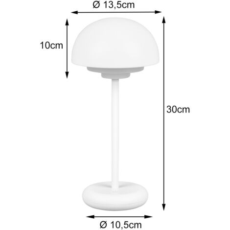 LED Tischleuchte 2er SET Outdoor Weiß 13,5cm USB, Höhe Dimmer, 30cm Ø Touch