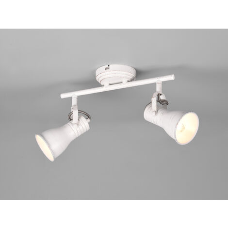 LED Deckenstrahler 2-flammig, Vintage Metallschirme Weiß, Breite 30cm (1/5)