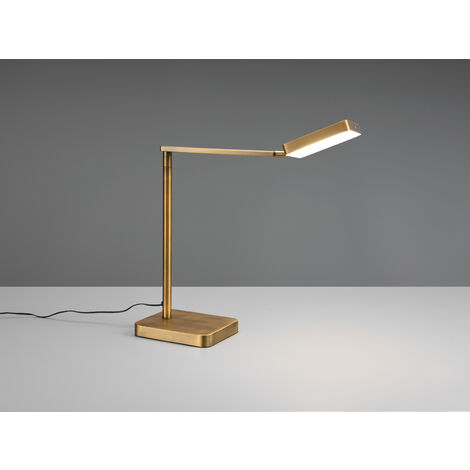 38cm, PAVIA Schreibtischleuchte Lichtfarbe einstellbar & LED Altmessing dimmbar