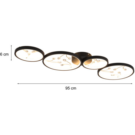 Große LED Deckenleuchte CANTA – 105 Cm, 56 W, 3-stufig Dimmbar, Silber Matt