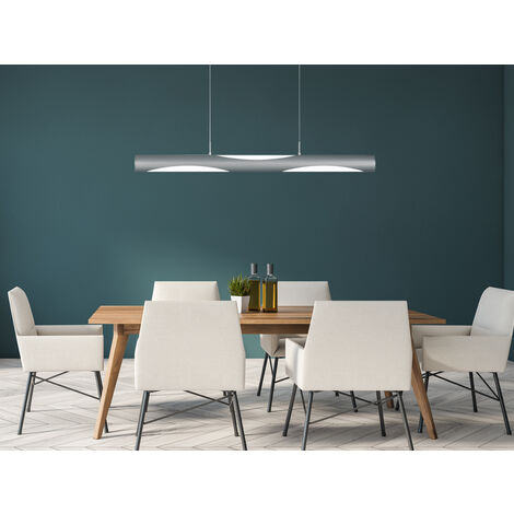 LED Pendelleuchte VIKTOR dimmbar & höhenverstellbar, Breite 115cm, Silber