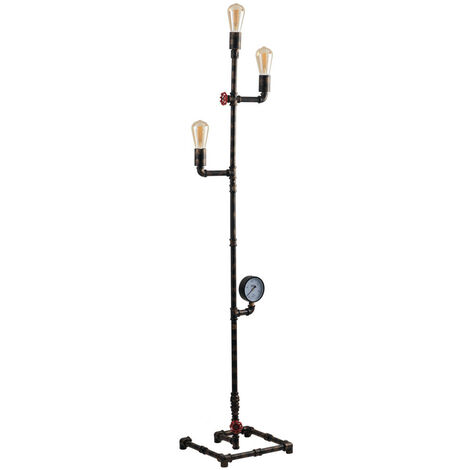 Stehlampe AMARCORD im Industriedesign Wasserrohr Optik, Rost