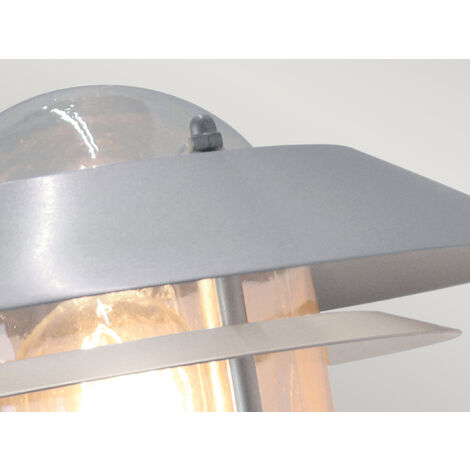 Außen Wandlaterne HELSINGOR aus Edelstahl, Silber Höhe 24cm