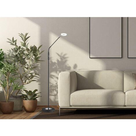 LED Stehlampe Leselampe DENT Schwarz mit Dimmer, Höhe 150cm
