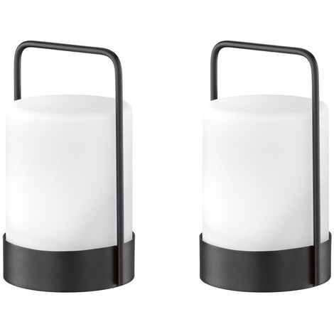 MeineWunschleuchte 2er Set Solar Tischlampen 30cm – Kabellos Mit Fernbedienung, Dimmbar & RGB, IP44 Wetterfest, Akku & USB, Für Garten, Balkon & Camping