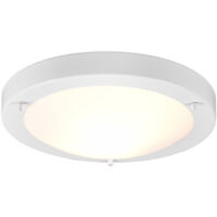 Bad Deckenleuchte CONDUS in Weiß mit Glas Opal Weiß Ø 31,5cm - Badlampen