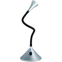 Flexible 2in1 LED Tischlampe & Wandlampe VIPER in Schwarz/Silber Schalter am Fuß