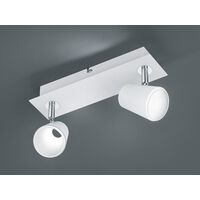 LED Wandstrahler NARCOS Weiß 2-flammig mit Schalter, Breite 28cm