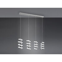 LED Pendelleuchte LAOLA 4-flammig in 3 Stufen dimmbar Silber Chrom, Breite 85cm