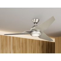 Deckenventilator JADE mit Licht und Fernbedienung, Silber matt, Ø 152cm