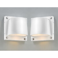 2er Set LED Außenwandleuchten Downlight Weiß, Höhe 16,5cm