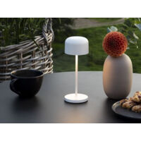 Kleine Akku Tischleuchte LILLE per USB aufladbar, Weiß Höhe 20cm