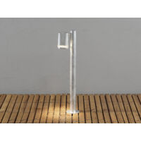 Design Wegeleuchte MODENA aus Stahl, Downlight Höhe 70cm, Silber