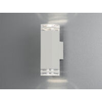 ALU Außenwandleuchte POLLUX Up and Down Weiß Effektstreifen IP44, Höhe27,5cm