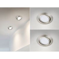 Runder LED Einbaustrahler Decke Doppelpack schwenkbar Silber matt 5 Watt