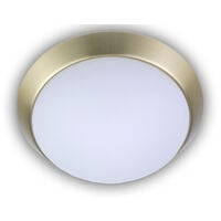 LED-Deckenleuchte rund, Opalglas matt, matt, Ø Messing Dekorring 50cm
