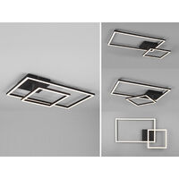 LED Deckenleuchte PADELLA Schwarz dimmbar Warmweiß, Breite 63cm
