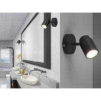 LED Wandstrahler Badezimmerlampe Schwarz, Breite 10,5cm