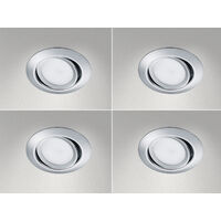 Runder LED Einbaustrahler Decke im 4er Set schwenkbar Chrom glänzend 5 Watt