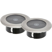 2er-Set Solar LED-Bodenspot, Edelstahl, Ø 11cm, je Spot bis 100kg belastbar
