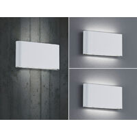 2er SET LED Außenwandleuchten Up and Down Light Weiß, Breite 17,5cm