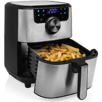 Digitale XXL Edelstahl Heißluftfritteuse eckig 8 Programme 4,5Ltr 1500 Watt